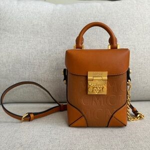MCM Brown Leather Crossbody Bag